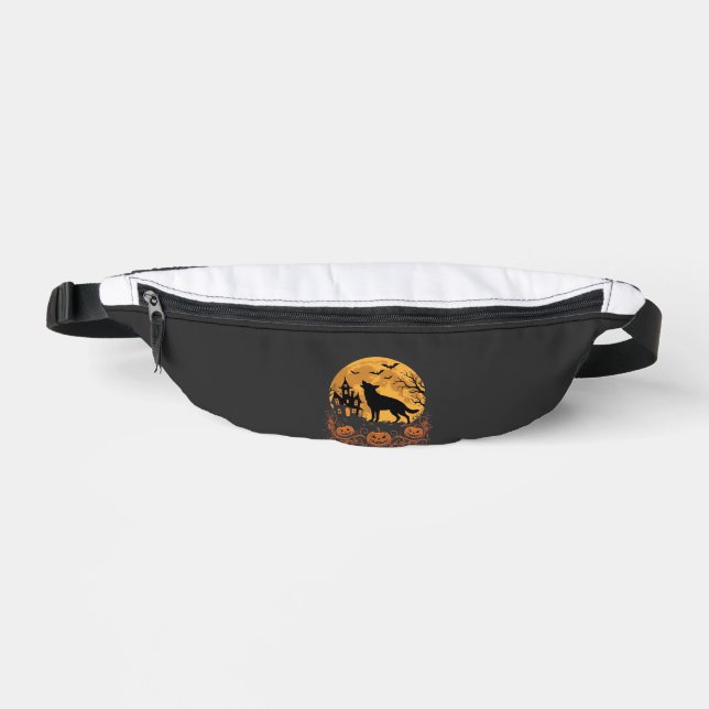 German Shepherd Halloween Moon Pumpkin Design_1 Fanny Pack (Front)