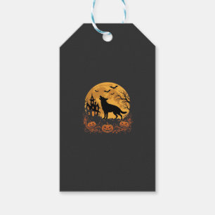 German Shepherd Halloween Moon Pumpkin Design_1 Gift Tags