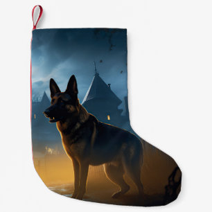 German Shepherd Halloween Scary Small Christmas Stocking