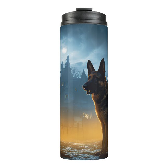 German Shepherd Halloween Scary Thermal Tumbler (Front)