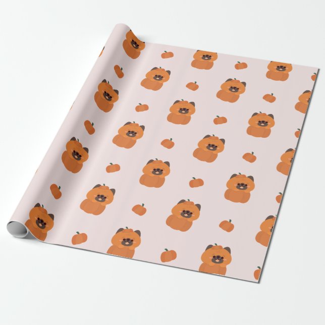 German Shepherd Halloween Wrapping Paper (Unrolled)