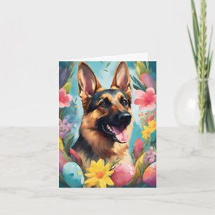 German Shepherd Happy Easter Card