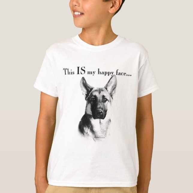 German Shepherd Happy Face T-Shirt (Front)