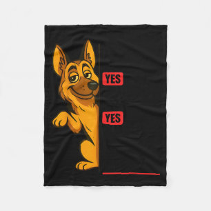 German Shepherd Has My Mouth Gotten Me In Trouble  Fleece Blanket