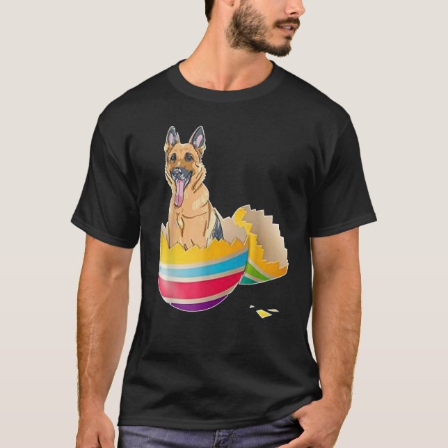 German Shepherd Hatching From Easter Egg T-Shirt (Front)