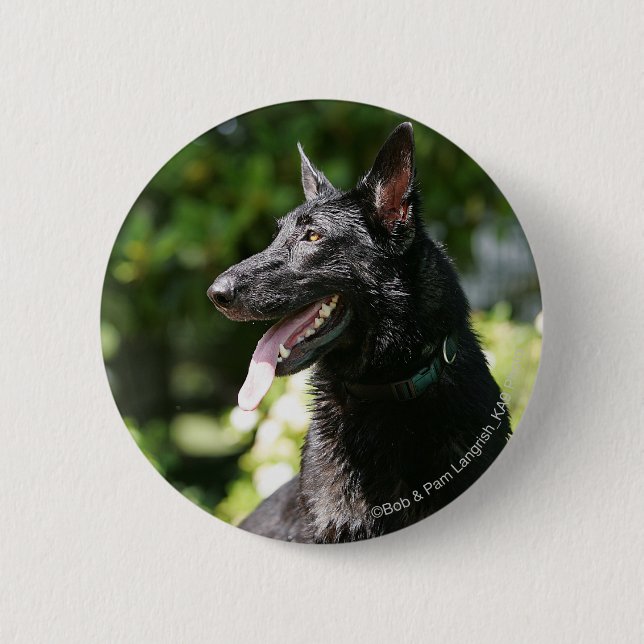 German Shepherd Headshot 2 2 Inch Round Button (Front)