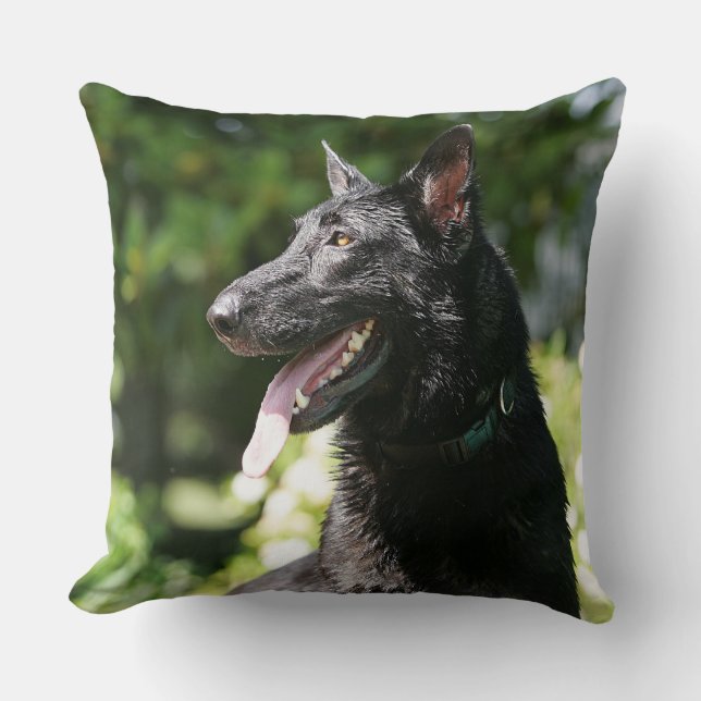 German Shepherd Headshot 2 Throw Pillow (Front)