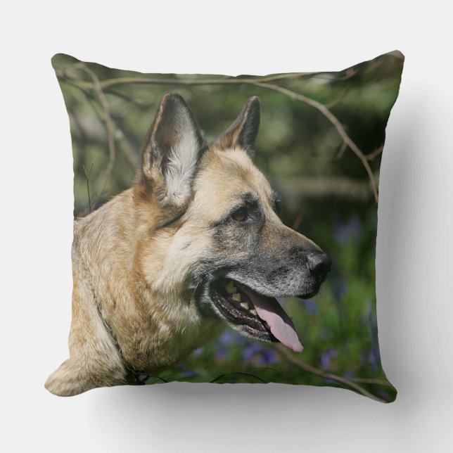 German Shepherd Headshot 3 Throw Pillow (Front)