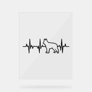 German Shepherd Heartbeat Acrylic Sign