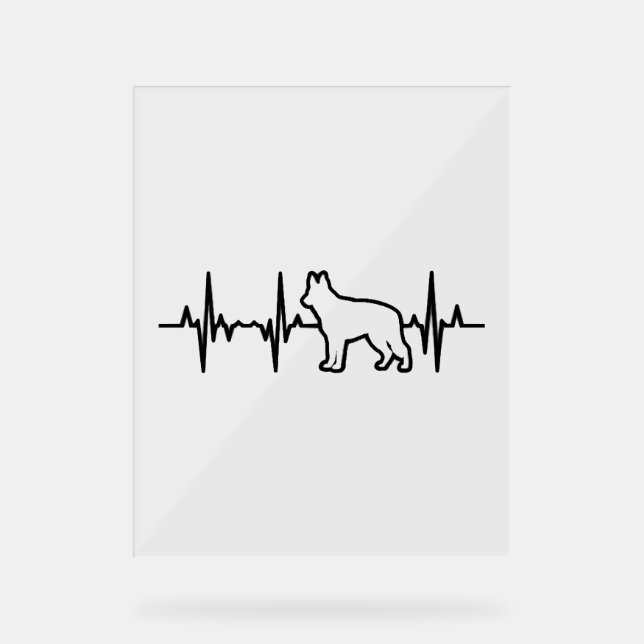 German Shepherd Heartbeat Acrylic Sign (Front)