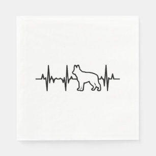 German Shepherd Heartbeat Napkin
