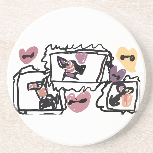 German Shepherd hearts Coaster (Front)