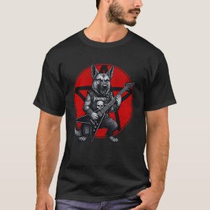 German Shepherd Heavy Metal Guitar Rock Dog Lover T-Shirt