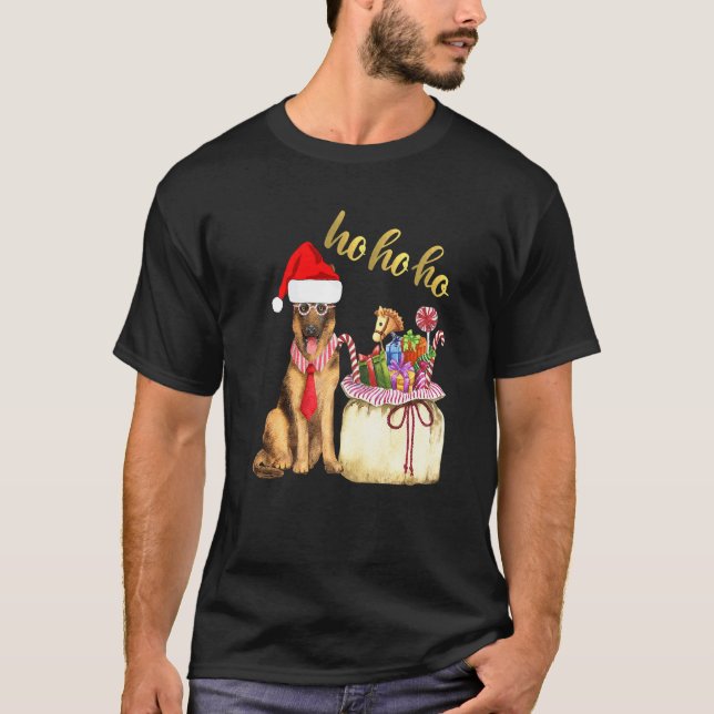 German Shepherd Ho Ho Ho T-Shirt (Front)