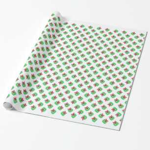 German Shepherd Holiday Christmas Wreath Wrapping Paper