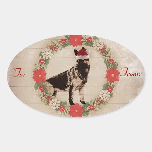 German Shepherd Holiday Gift Tags (Front)