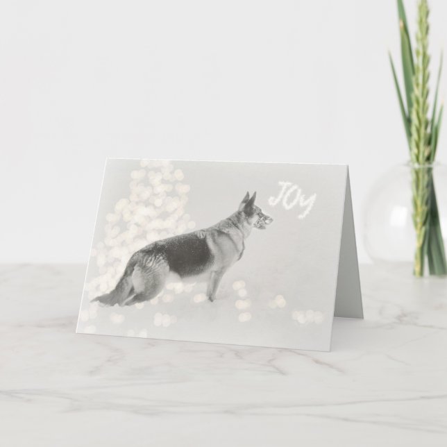 German Shepherd Holiday Greeting Card (Front)