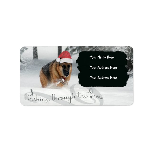 German Shepherd Holiday Label (Front)