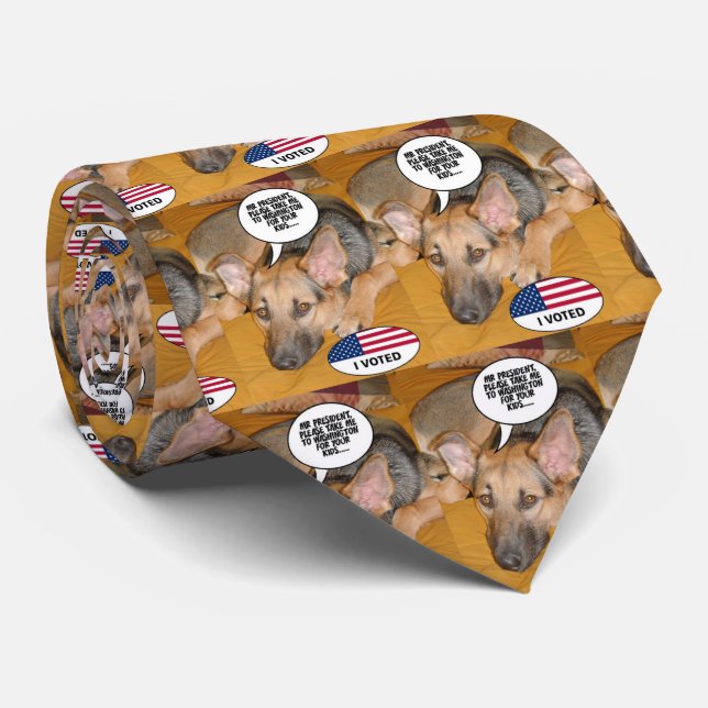 German Shepherd Humour Tie (Rolled)