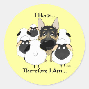 German Shepherd - I Herd...Therefore I Am Stickers
