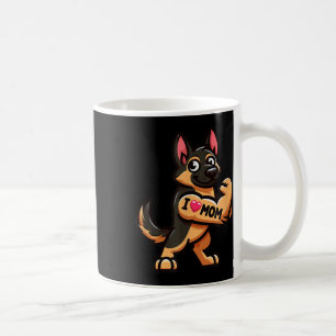 German Shepherd I Love Mom Funny Dog Tattoo  Coffee Mug