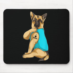 German Shepherd I Love Mom Tattoo Apparel Dog Mom  Mouse Pad