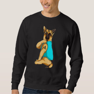 German Shepherd I Love Mom Tattoo Apparel Dog Mom  Sweatshirt