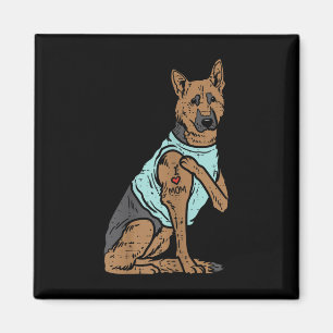 German Shepherd I Love Mom Tattoo K9 Dog Lover Wom Magnet
