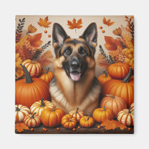 German Shepherd in Autumn Setting Magnet