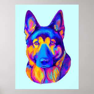 German Shepherd in Colours Poster