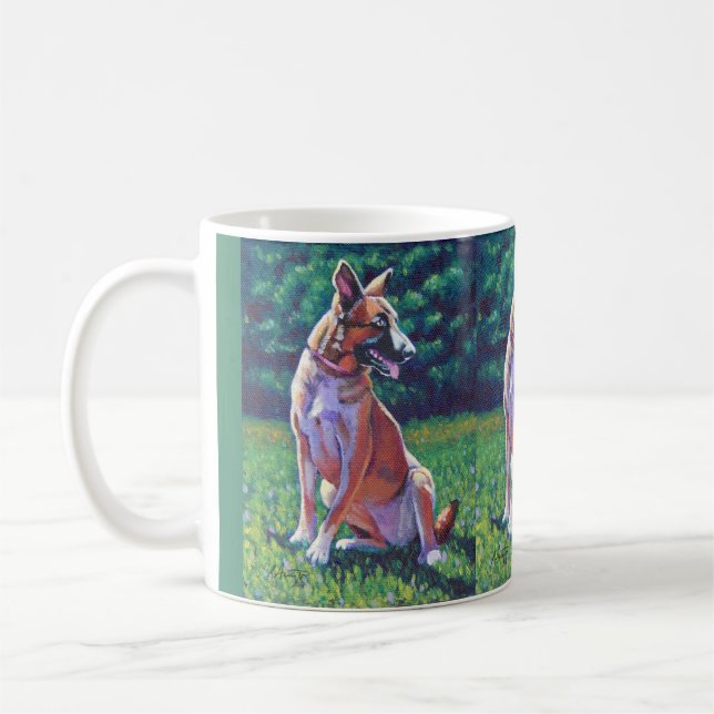 German Shepherd in Field Coffee Mug (Left)