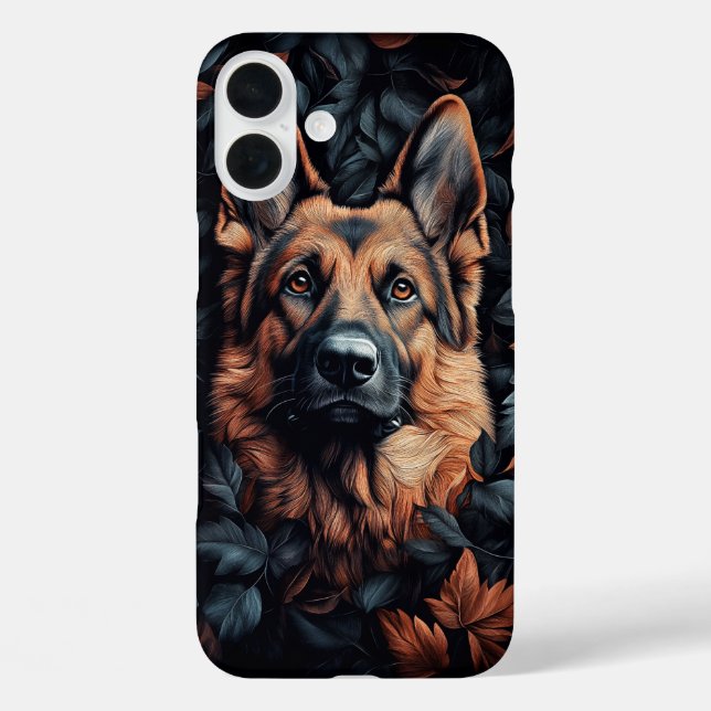 German Shepherd in Leaves Case-Mate iPhone Case (Back)