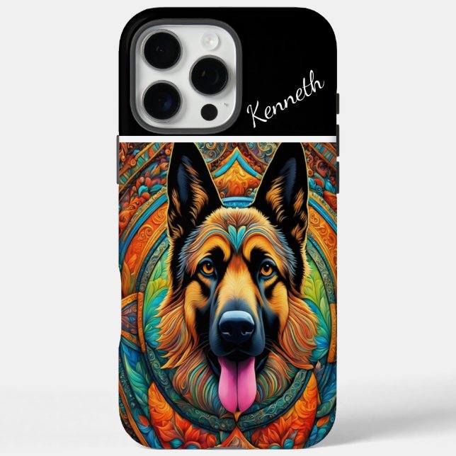 German Shepherd in Mandala Case-Mate iPhone Case (Back)