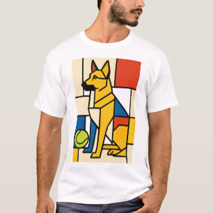 German Shepherd in Modern Art Style T-Shirt