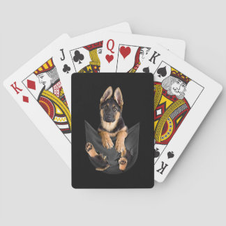 German Shepherd In Pocket T-Shirt Funny Dog Lover Playing Cards
