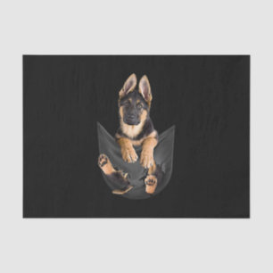 German Shepherd In Pocket T-Shirt Funny Dog Lover Tissue Paper