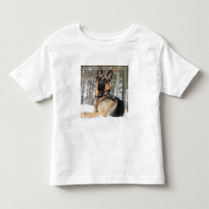 German Shepherd In Snow Toddler T-shirt