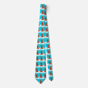 German Shepherd in snow with Christmas gifts Tie
