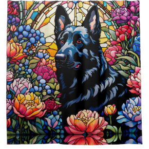 German Shepherd in the Stained Glass Garden 