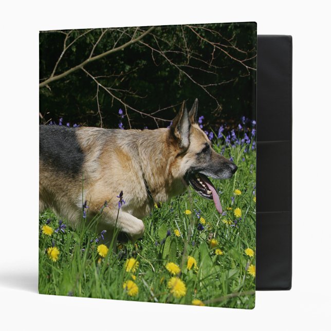 German Shepherd in Yellow Flowers Binder (Front/Inside)