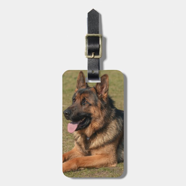 German Shepherd Insert Your Own Photo Luggage Tag (Front Vertical)