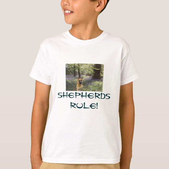 German Shepherd Kids T-Shirt Meadow (Front)