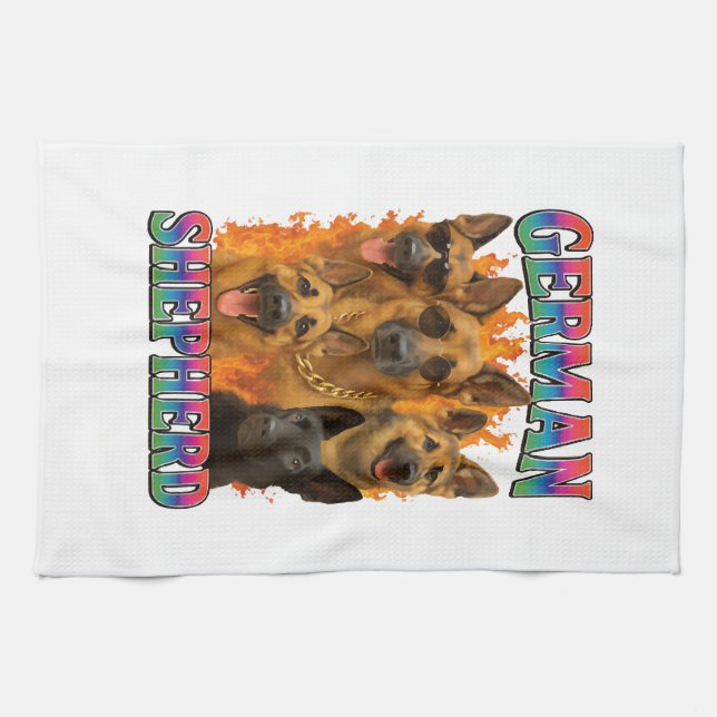 German Shepherd Kitchen Towel (Horizontal)