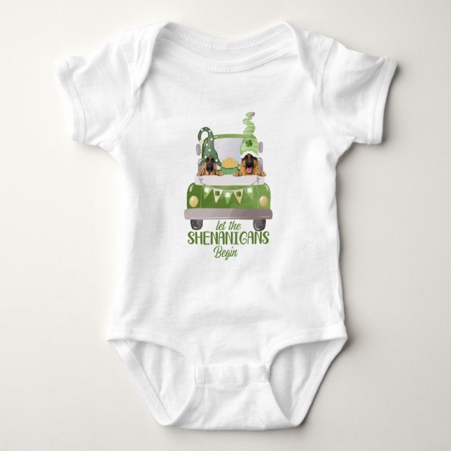 German Shepherd Let The Shenanigans Begin Baby Bodysuit (Front)