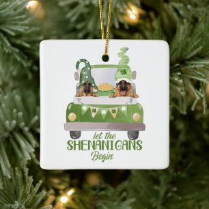 German Shepherd Let The Shenanigans Begin Ceramic Ornament