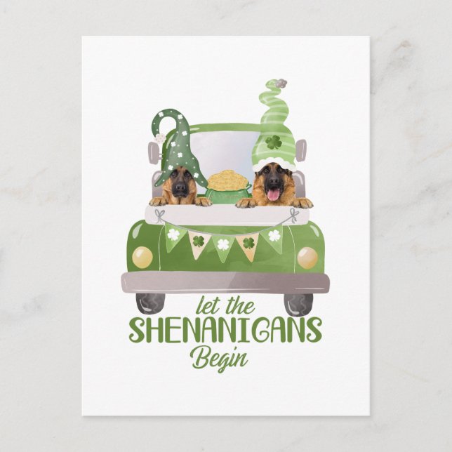 German Shepherd Let The Shenanigans Begin Postcard (Front)