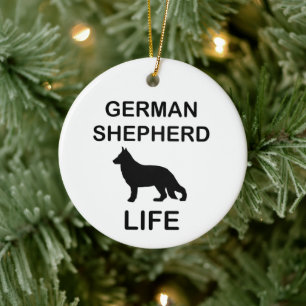 german shepherd life ceramic ornament