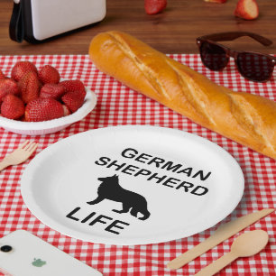 german shepherd life paper plate