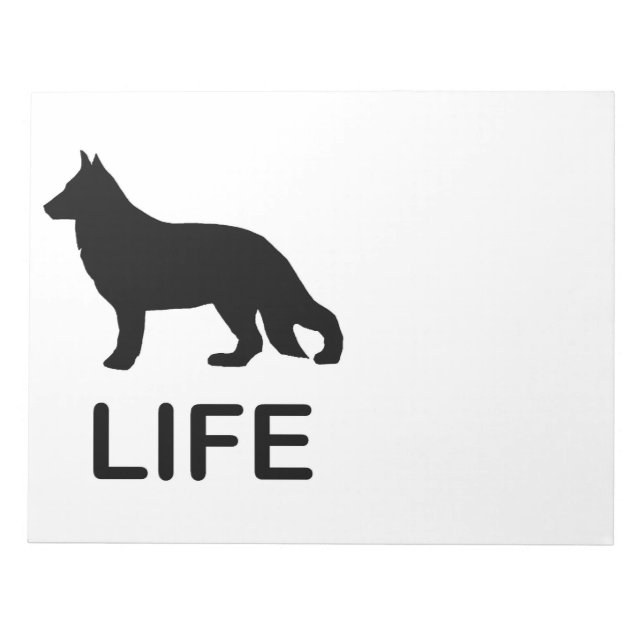 german shepherd life silhouette notepad (Front)