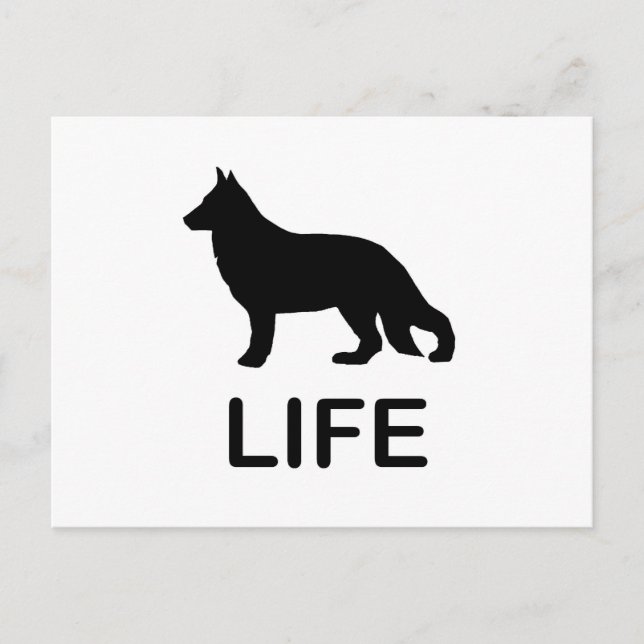 german shepherd life with silhouette postcard (Front)